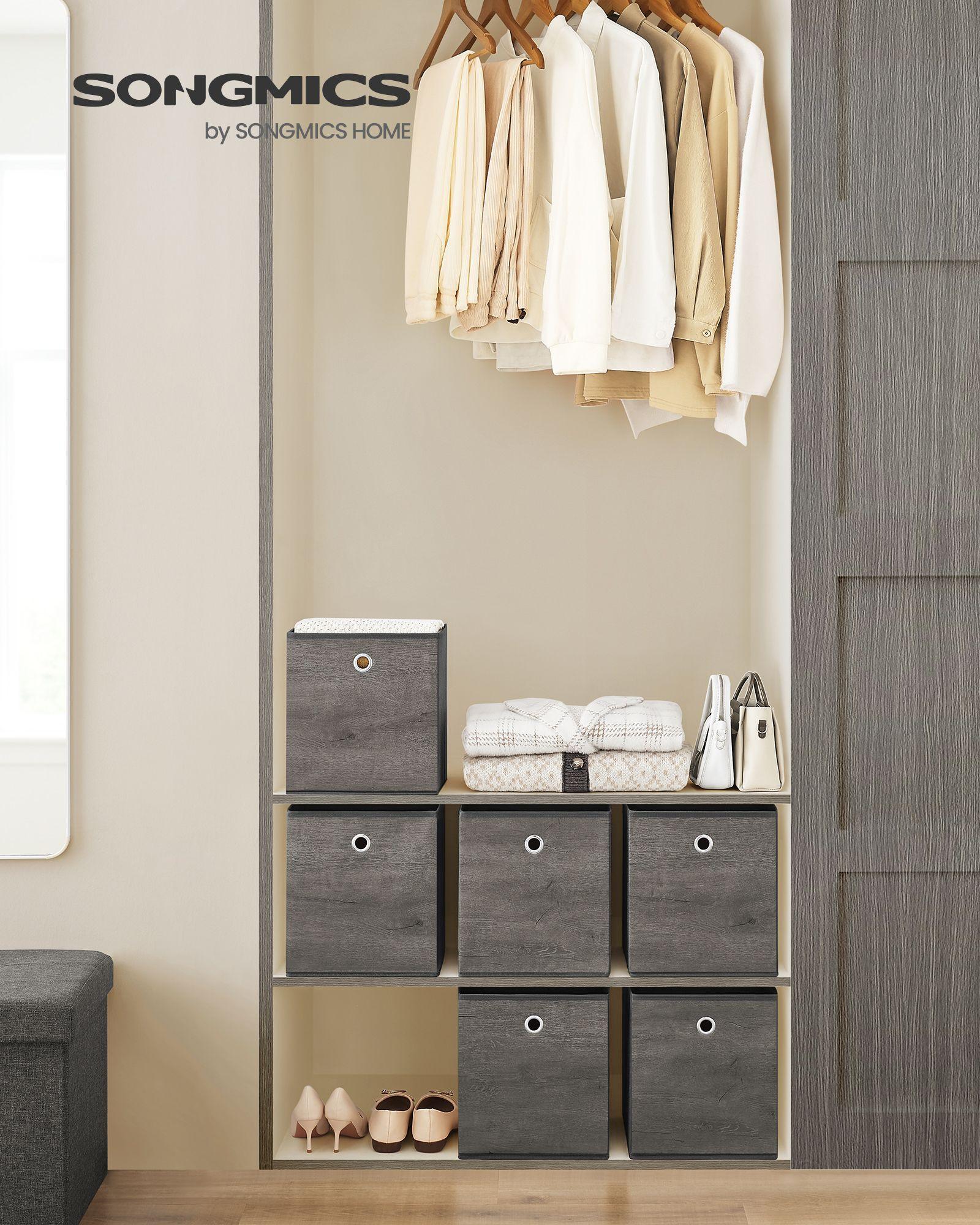 Set of 6 Storage Cubes 10.2 x 10.2 x 11 Inches Misty Gray FredCo