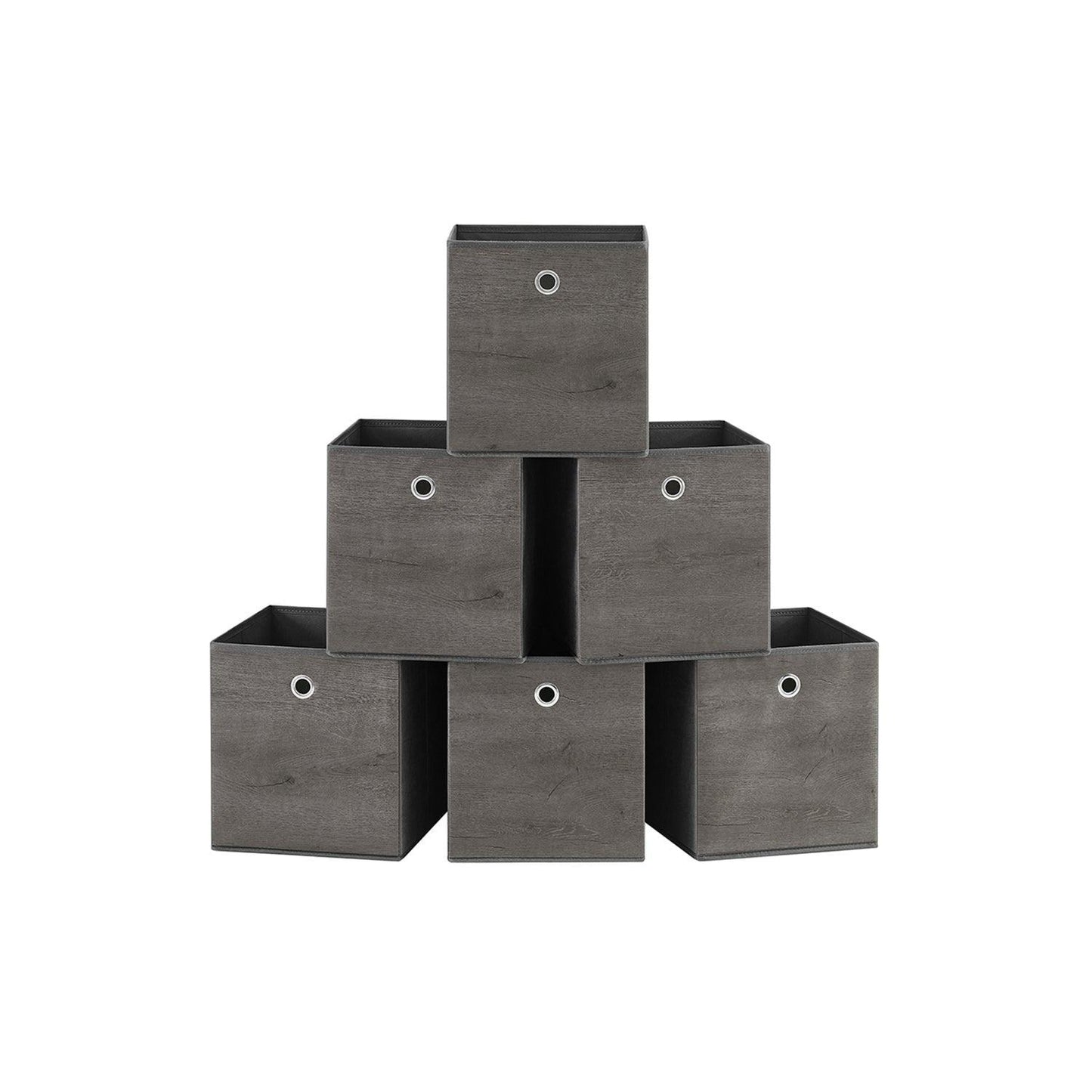 Set of 6 Storage Cubes 10.2 x 10.2 x 11 Inches Misty Gray FredCo