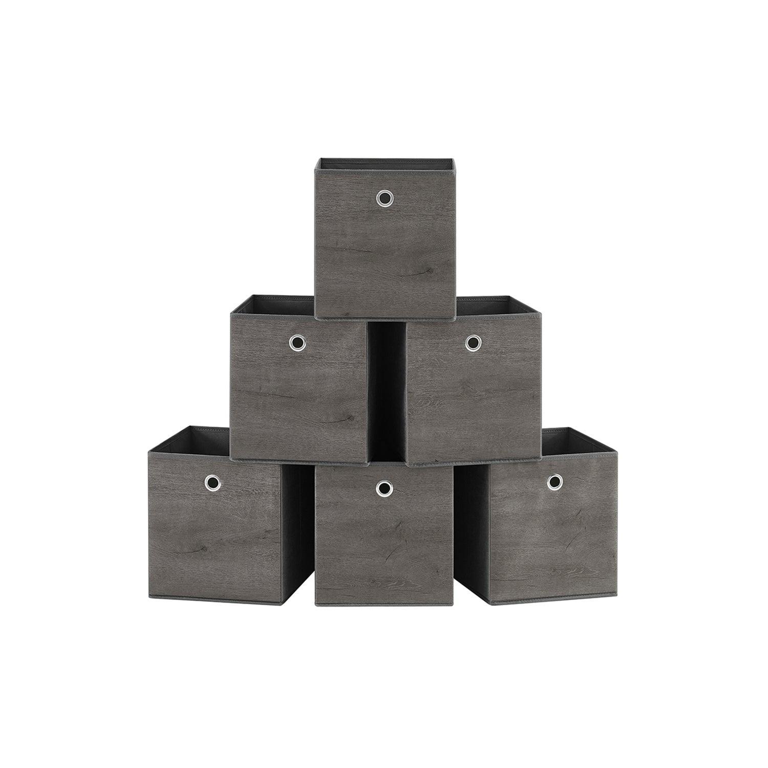 Set of 6 Storage Cubes 10.2 x 10.2 x 11 Inches Misty Gray FredCo