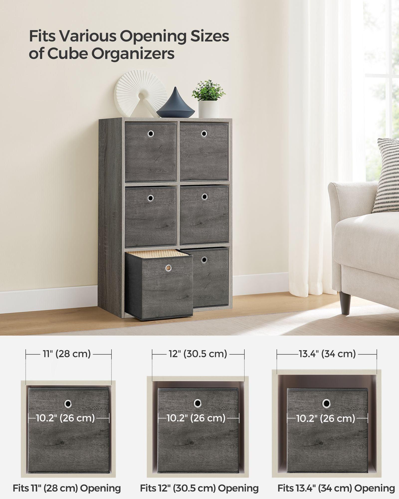 Set of 6 Storage Cubes 10.2 x 10.2 x 11 Inches Misty Gray FredCo