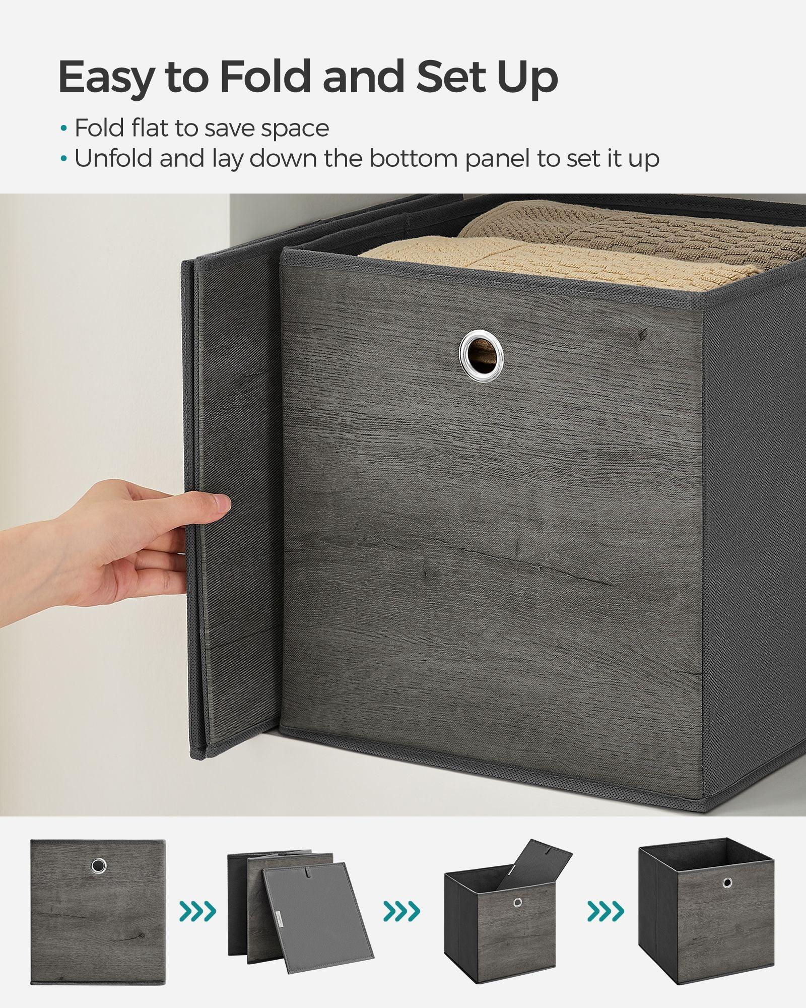 Set of 6 Storage Cubes 11.8 x 11.8 x 11.8 Inches Misty Gray FredCo
