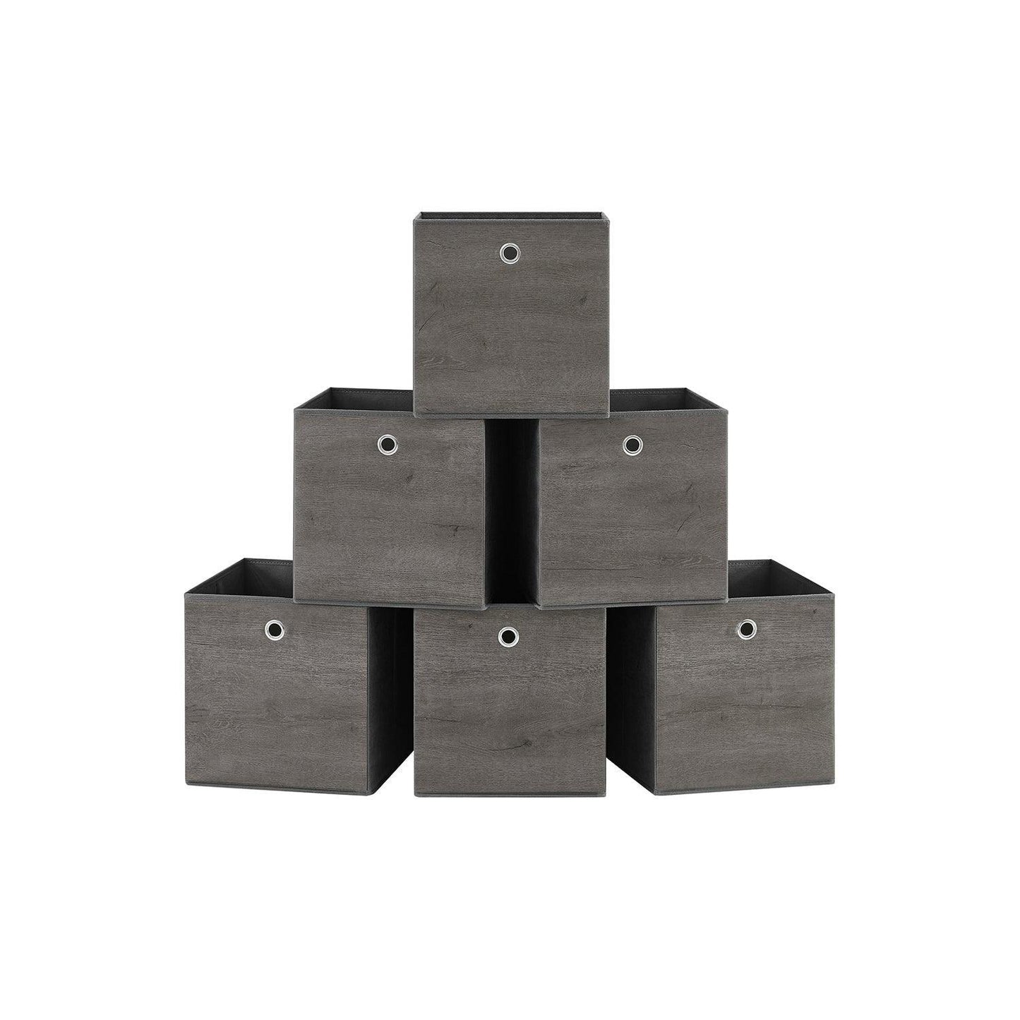 Set of 6 Storage Cubes 11.8 x 11.8 x 11.8 Inches Misty Gray FredCo
