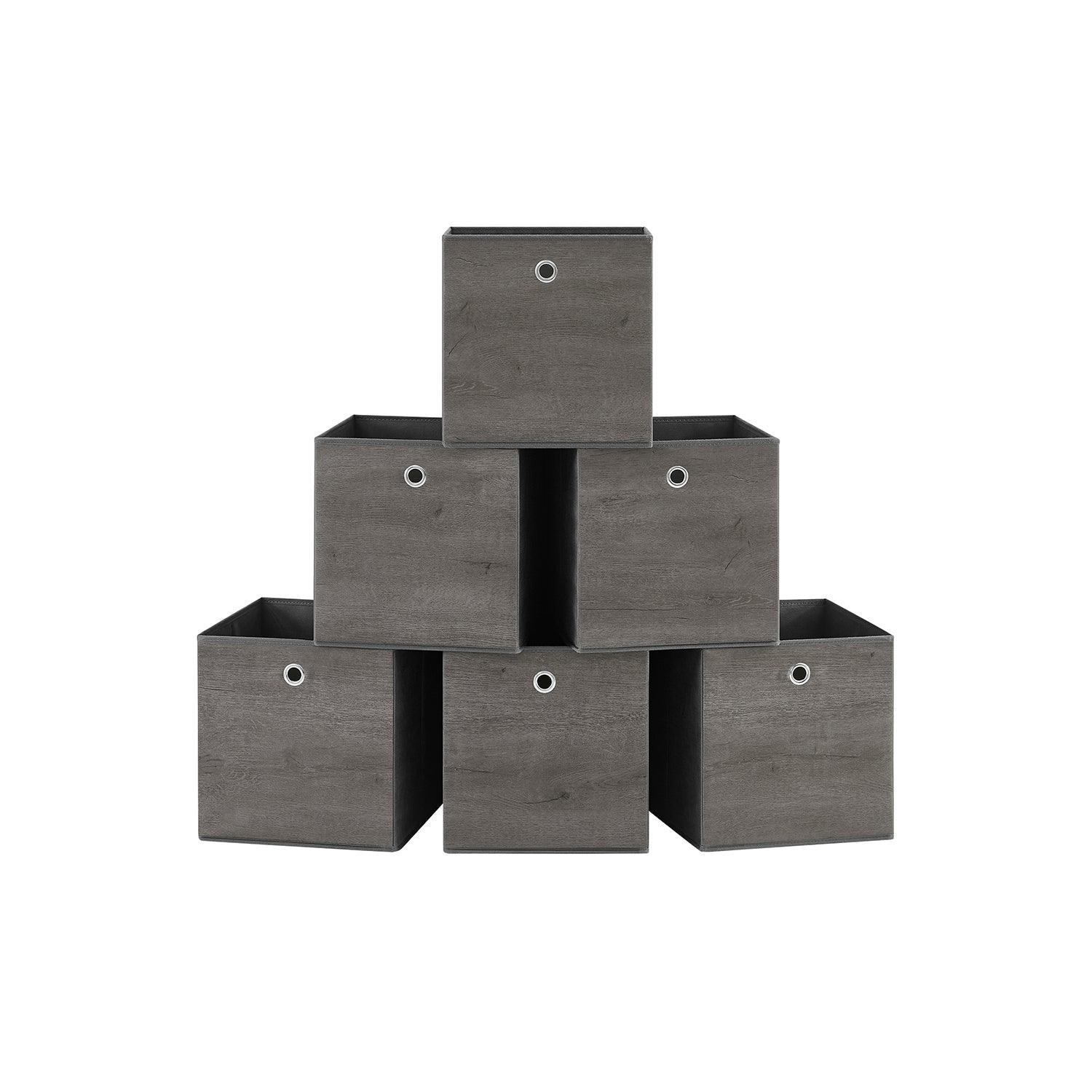 Set of 6 Storage Cubes 11.8 x 11.8 x 11.8 Inches Misty Gray FredCo