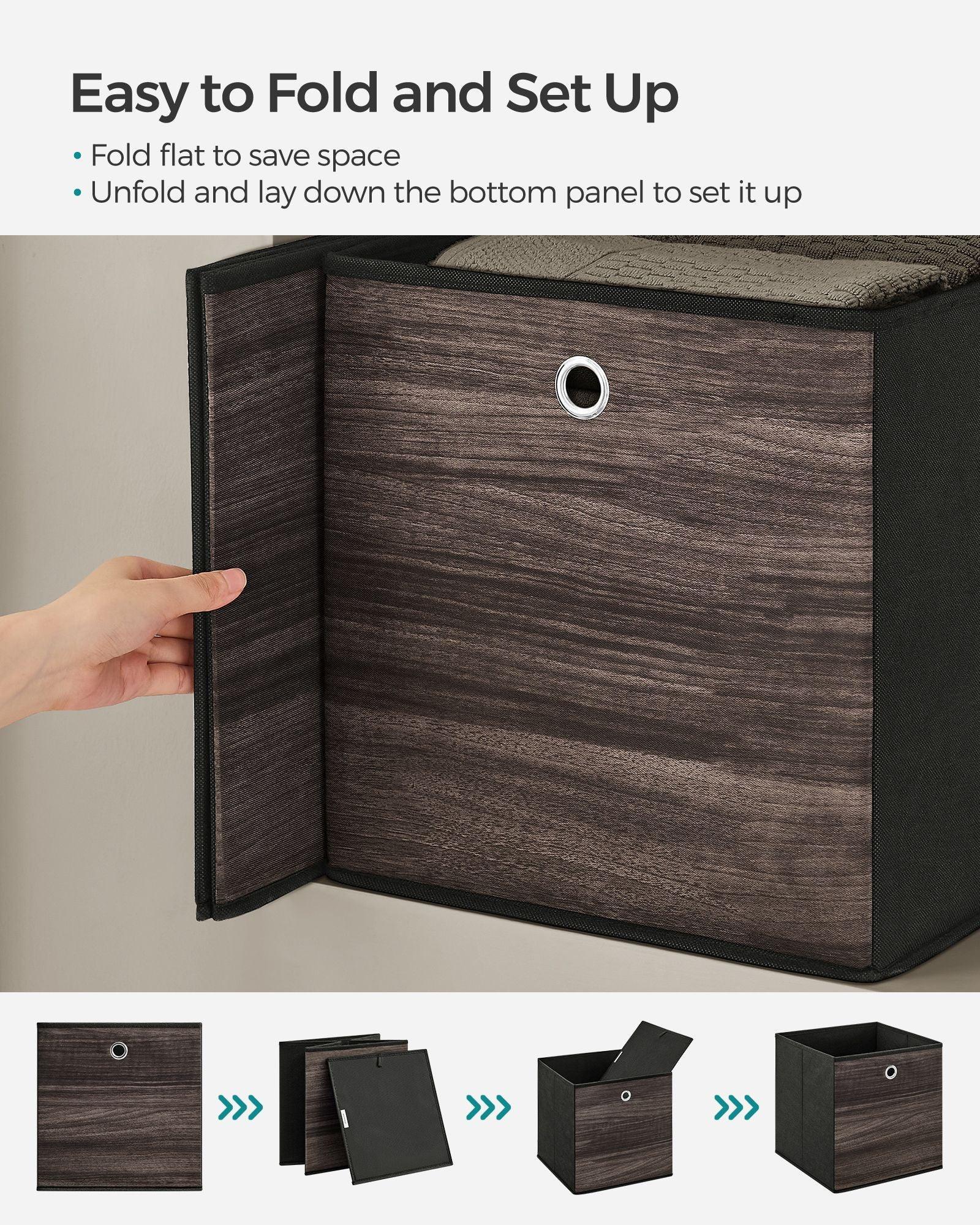 Set of 6 Storage Cubes 13 x 13 x 13 Inches Chestnut Brown FredCo
