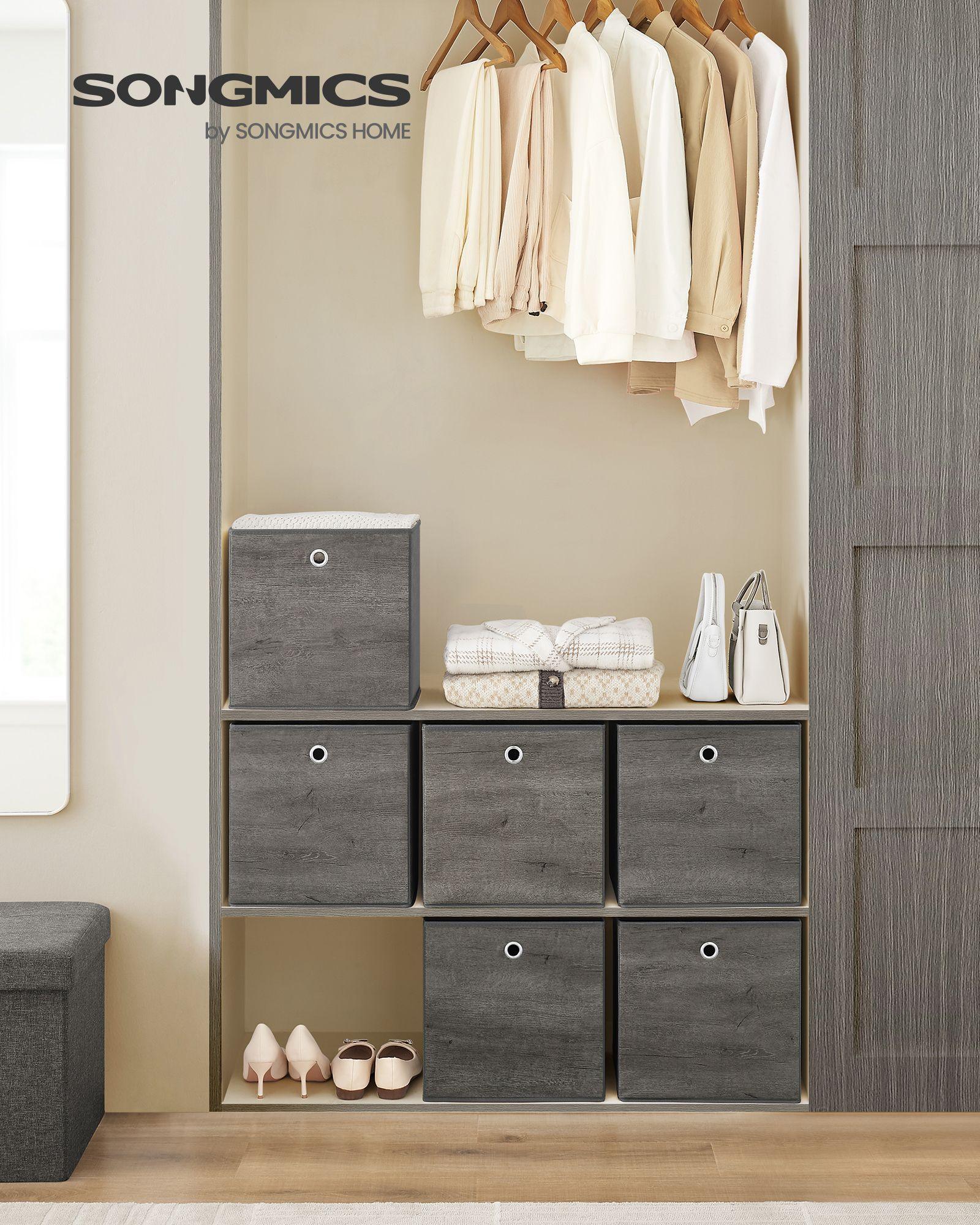 Set of 6 Storage Cubes 13 x 13 x 13 Inches Misty Gray FredCo