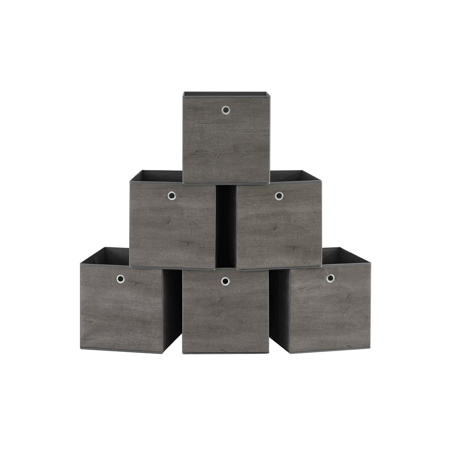 Set of 6 Storage Cubes 13 x 13 x 13 Inches Misty Gray FredCo