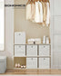 Set of 6 Storage Cubes 13 x 13 x 13 Inches Vintage White FredCo