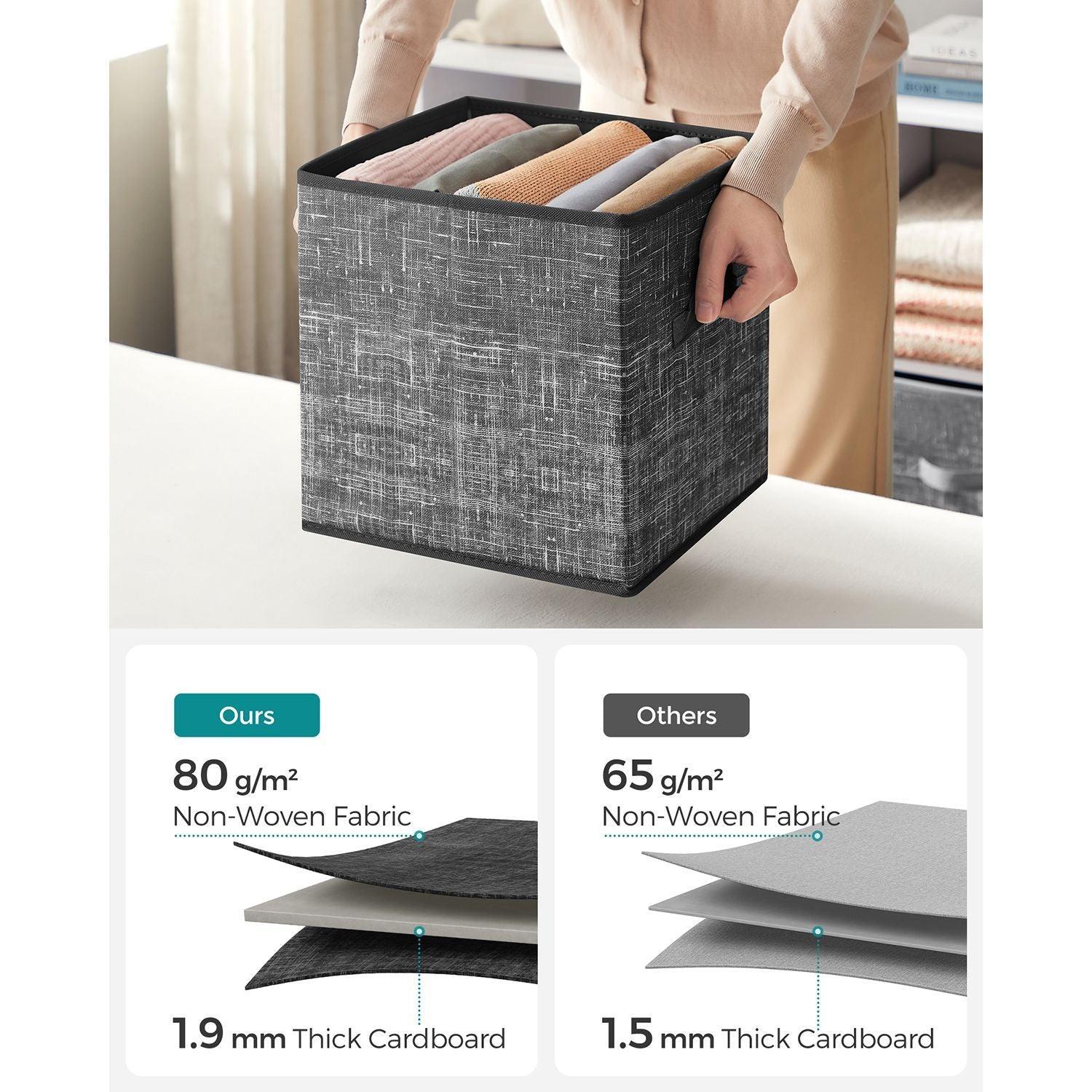 Set of 6 Storage Cubes Black FredCo