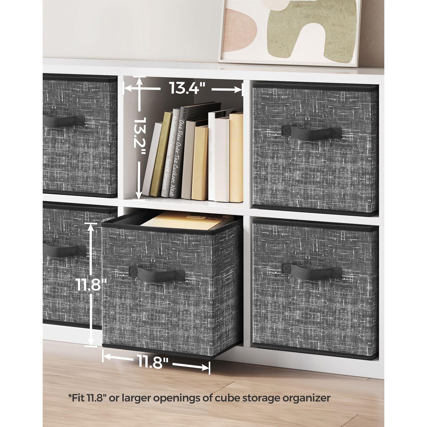 Set of 6 Storage Cubes Black FredCo