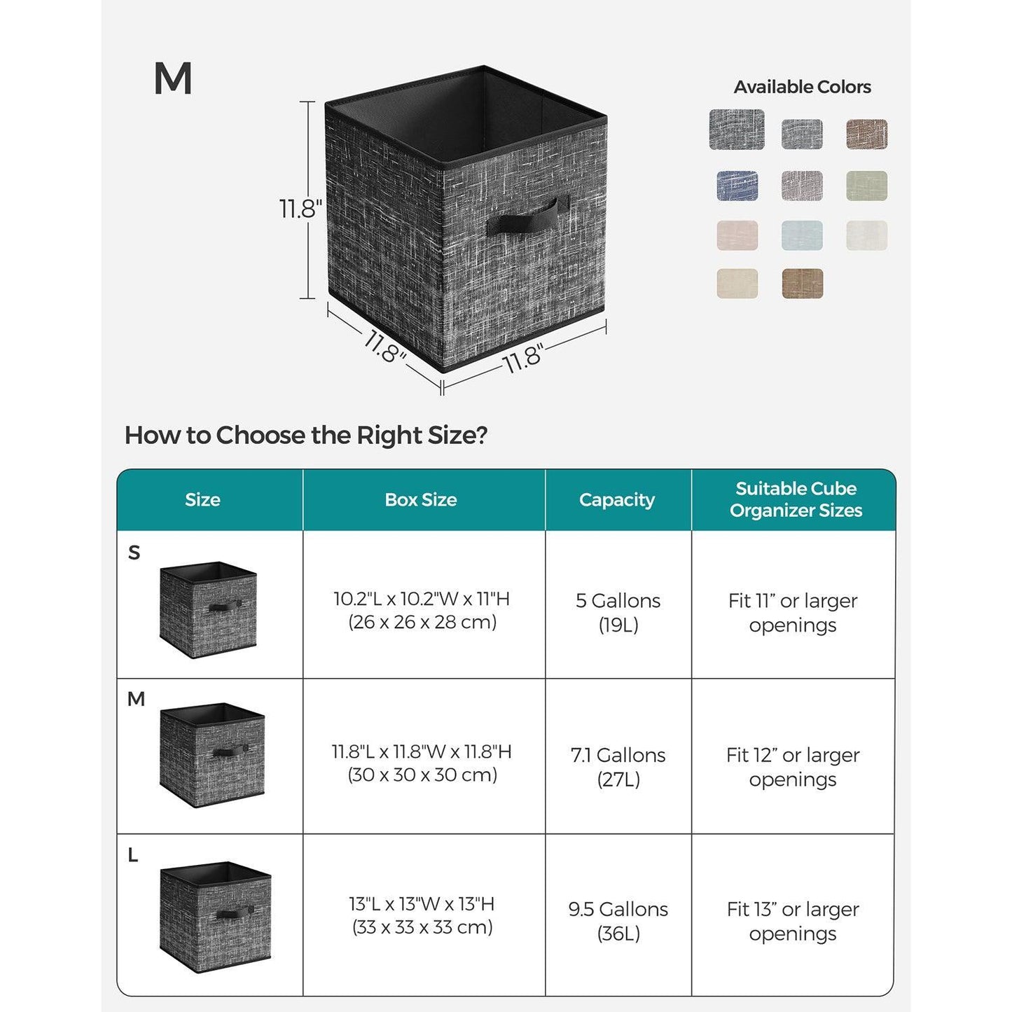 Set of 6 Storage Cubes Black FredCo