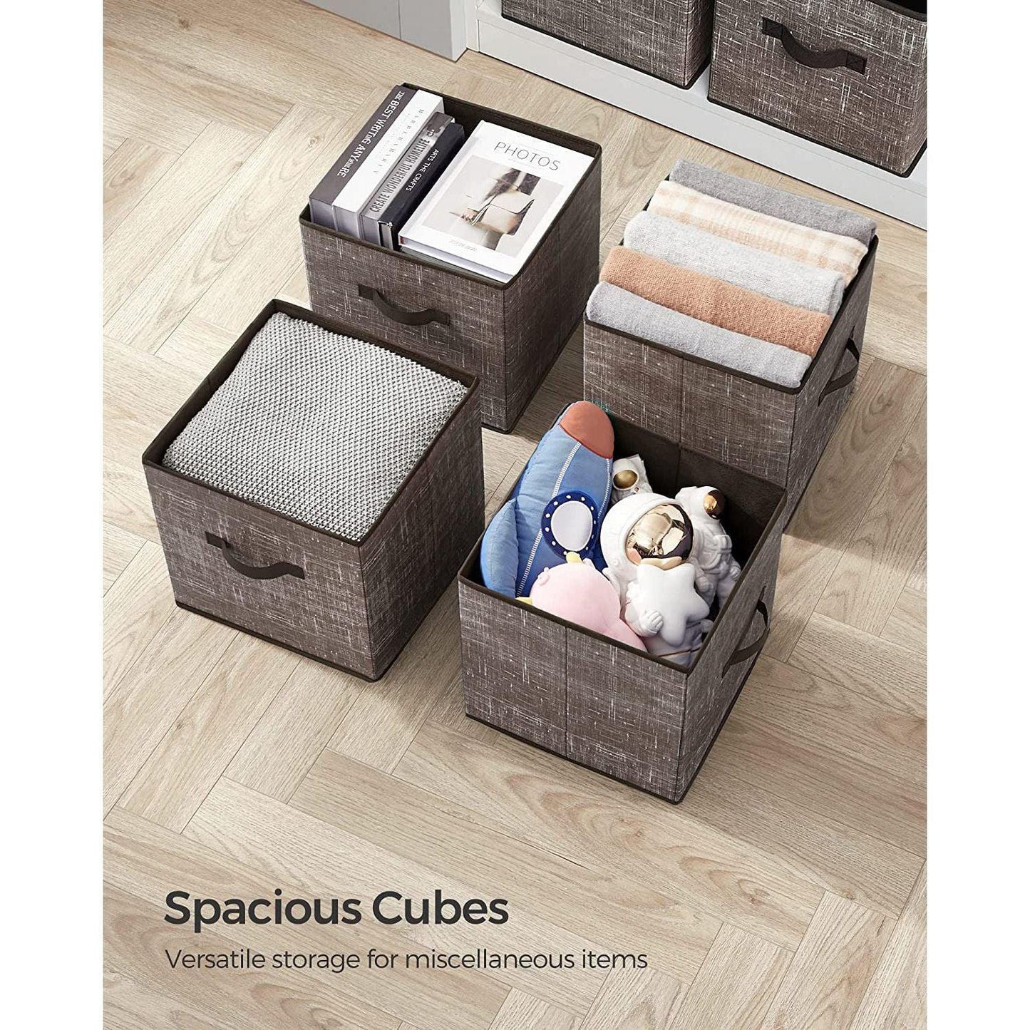 Set of 6 Storage Cubes Chocolate FredCo