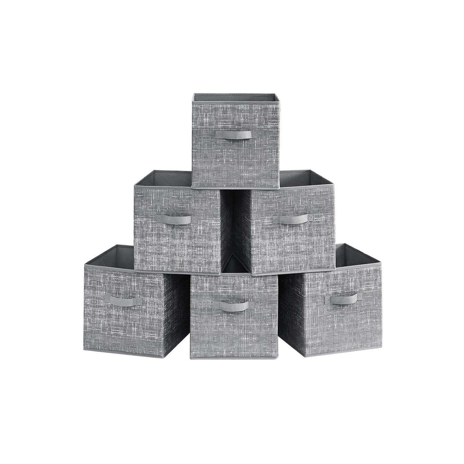 Set of 6 Storage Cubes Gray FredCo