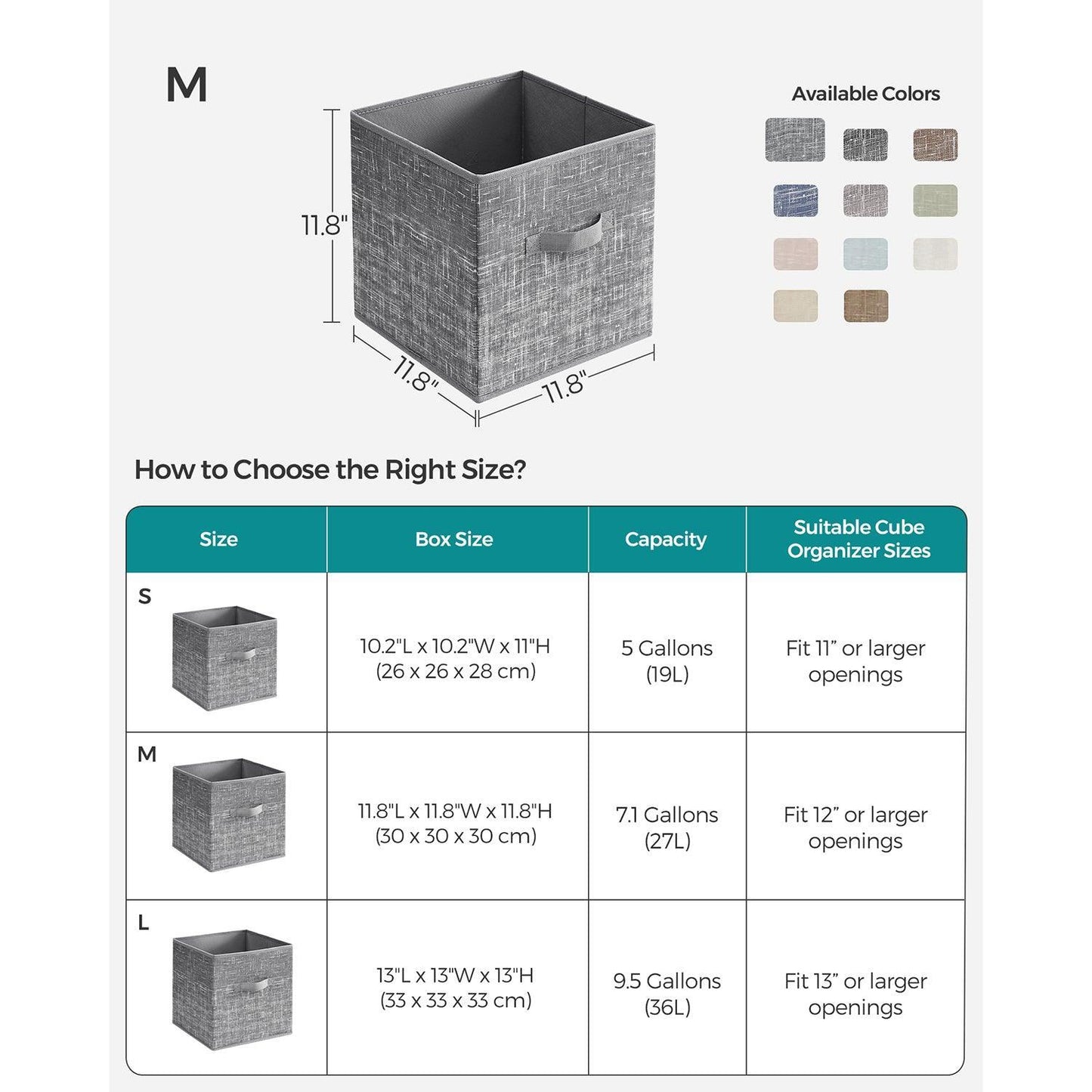 Set of 6 Storage Cubes Gray FredCo