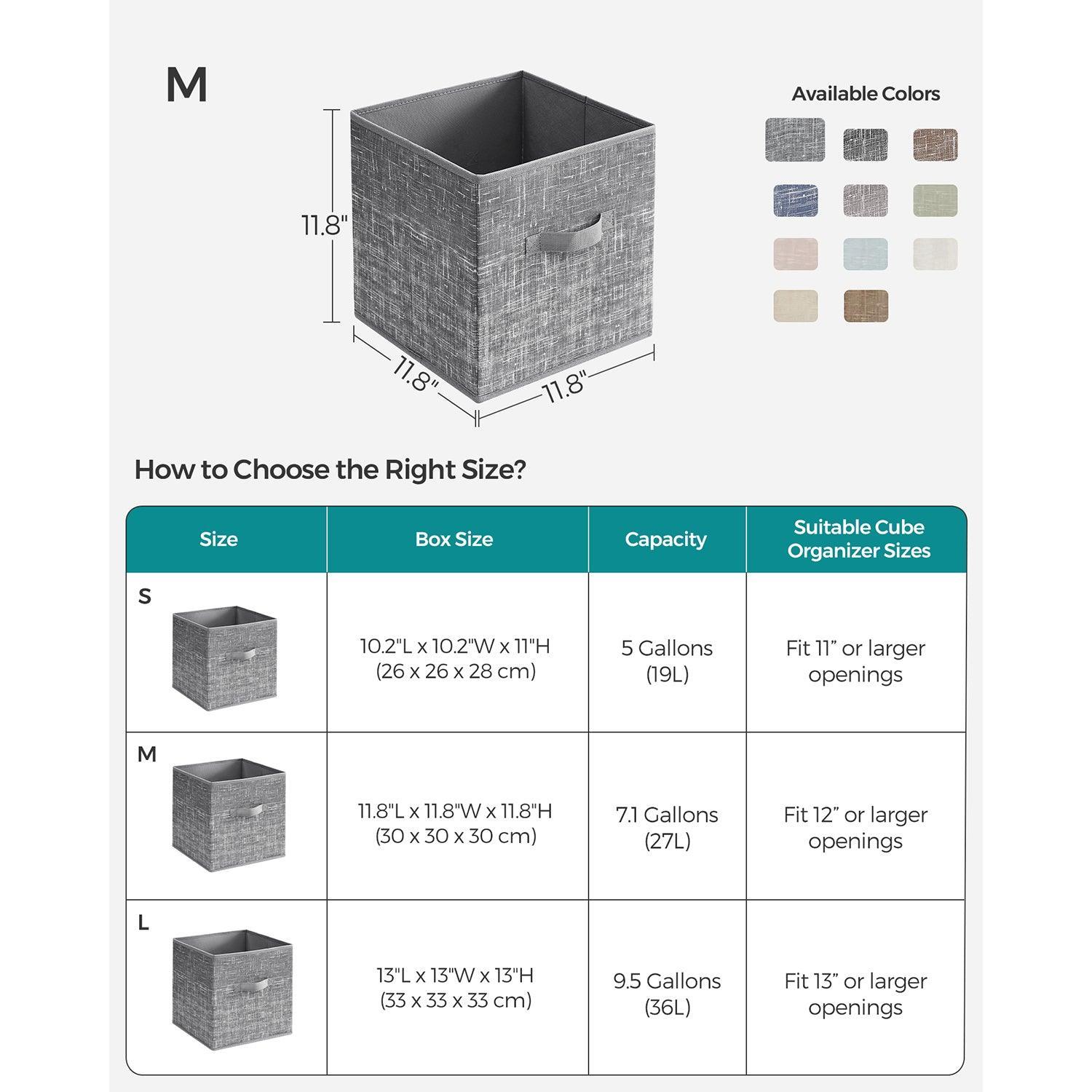 Set of 6 Storage Cubes Gray FredCo