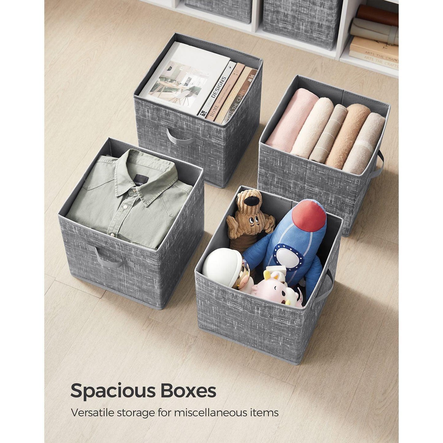 Set of 6 Storage Cubes Gray FredCo