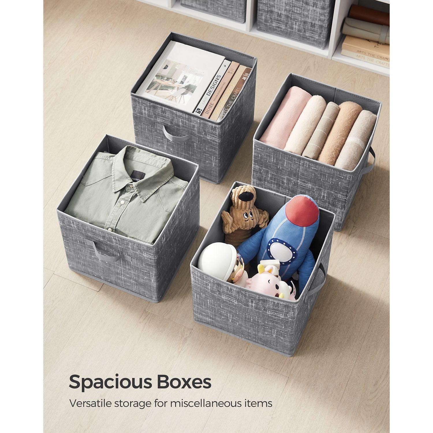 Set of 6 Storage Cubes Gray FredCo