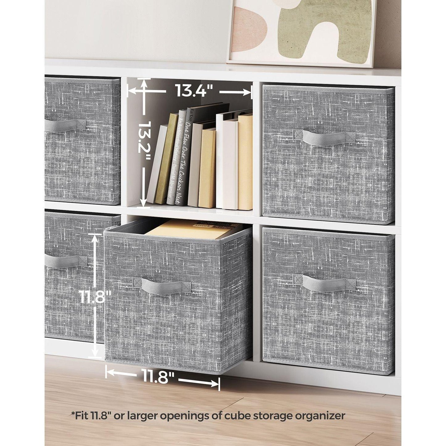 Set of 6 Storage Cubes Gray FredCo