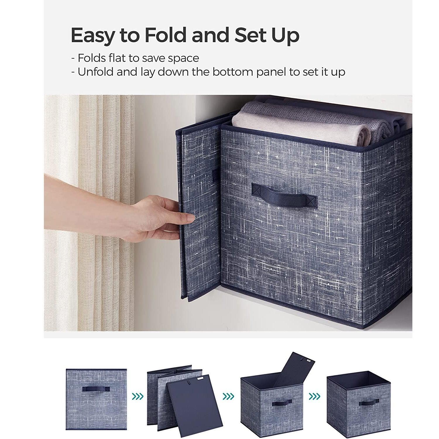 Set of 6 Storage Cubes Navy Blue FredCo