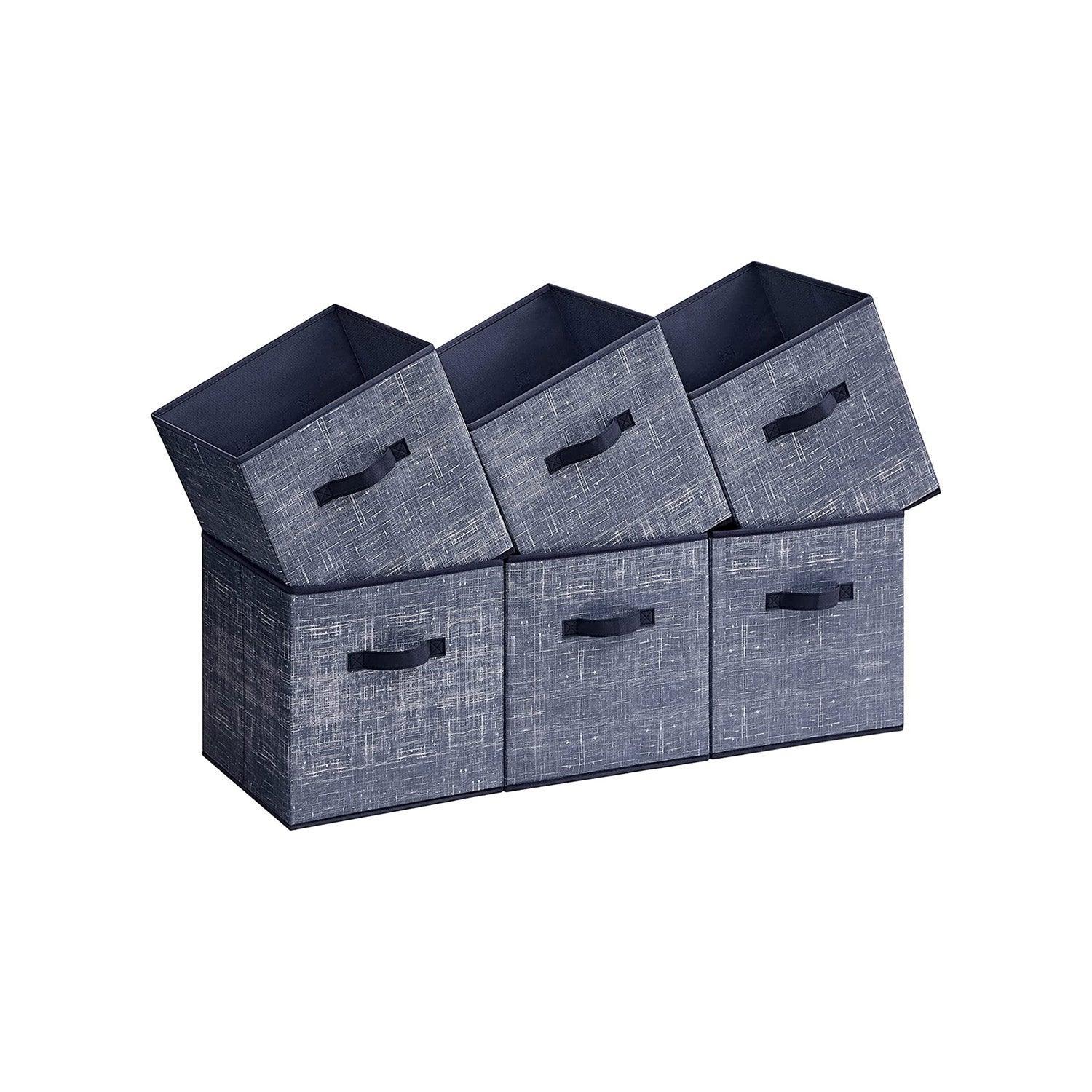 Set of 6 Storage Cubes Navy Blue FredCo