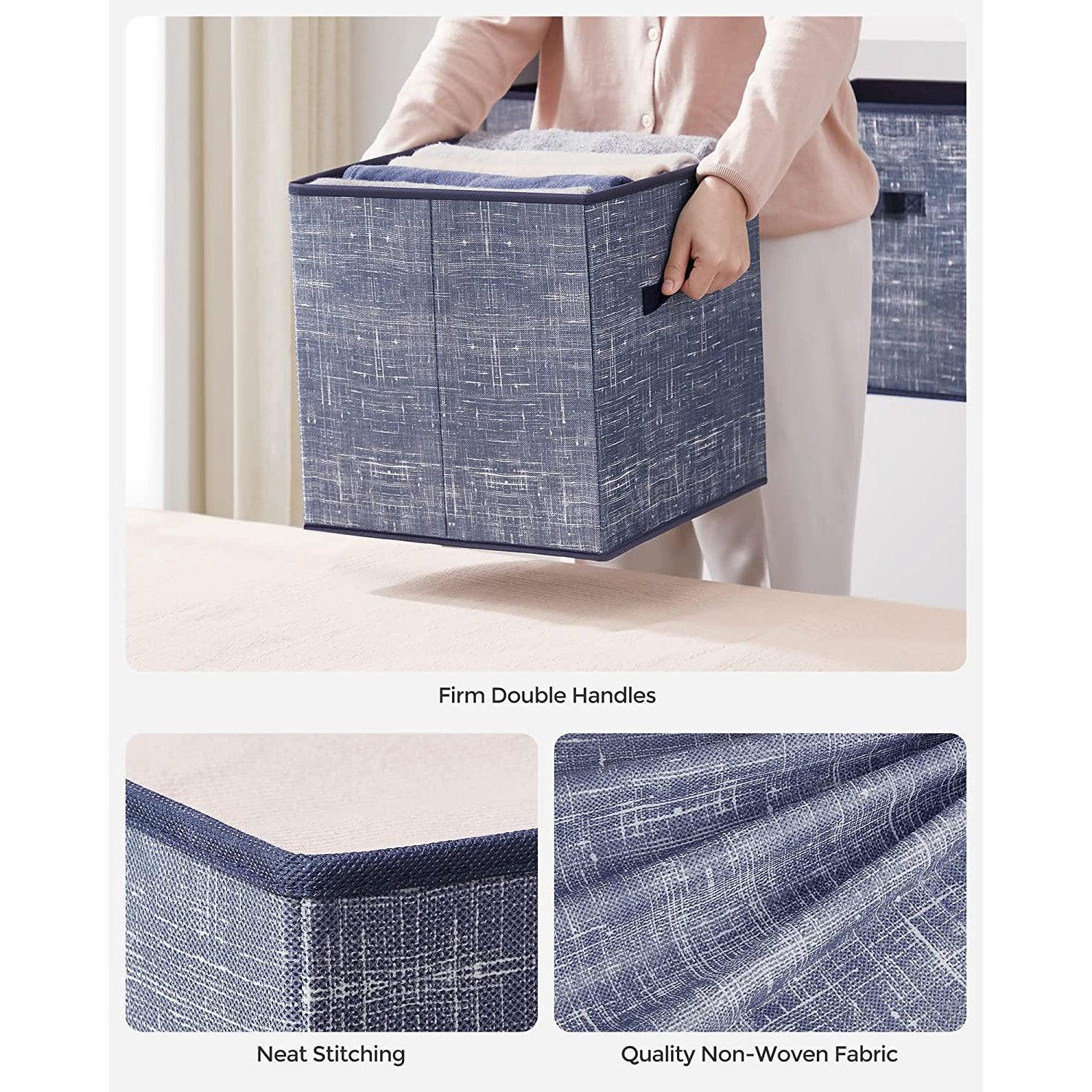 Set of 6 Storage Cubes Navy Blue FredCo