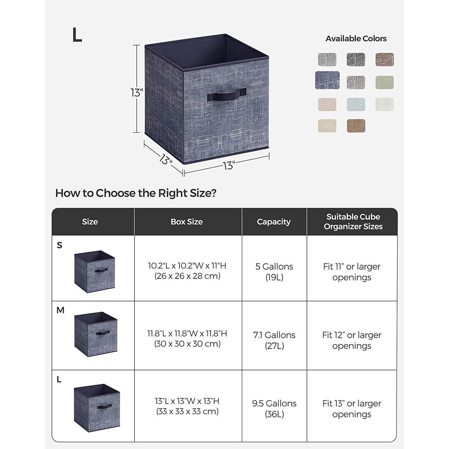 Set of 6 Storage Cubes Navy Blue FredCo