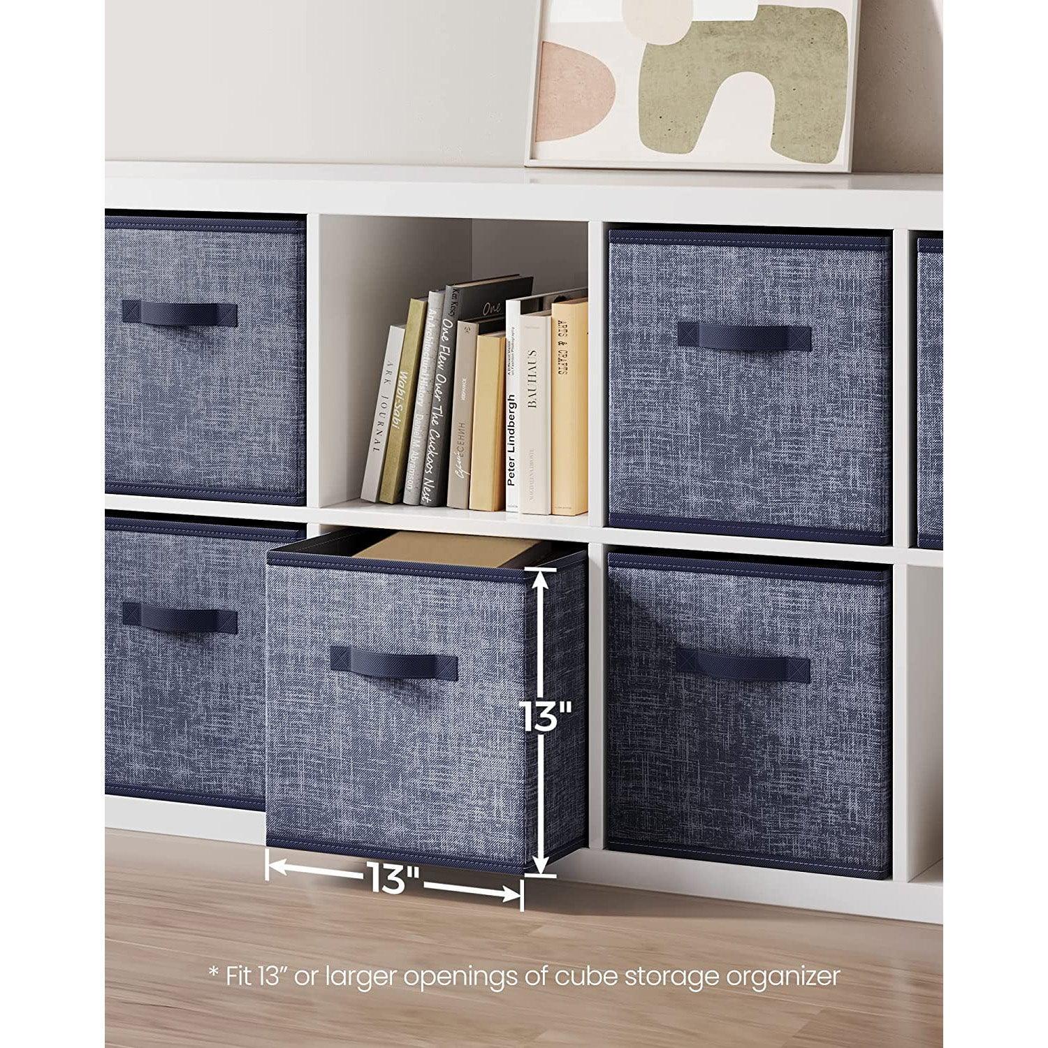 Set of 6 Storage Cubes Navy Blue FredCo