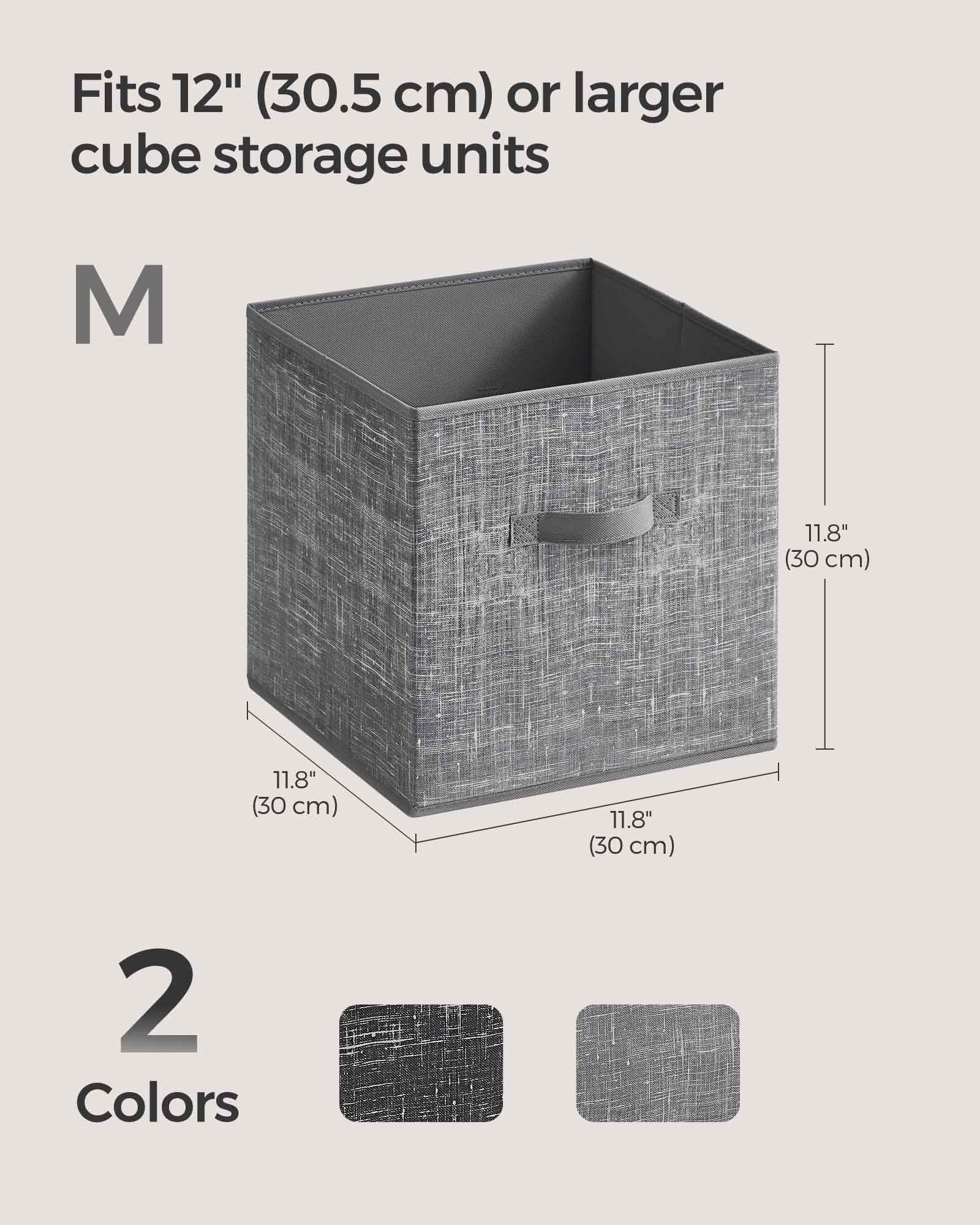 Set of 8 Foldable Storage Cubes Cattail Gray FredCo