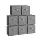 Set of 8 Foldable Storage Cubes Cattail Gray FredCo