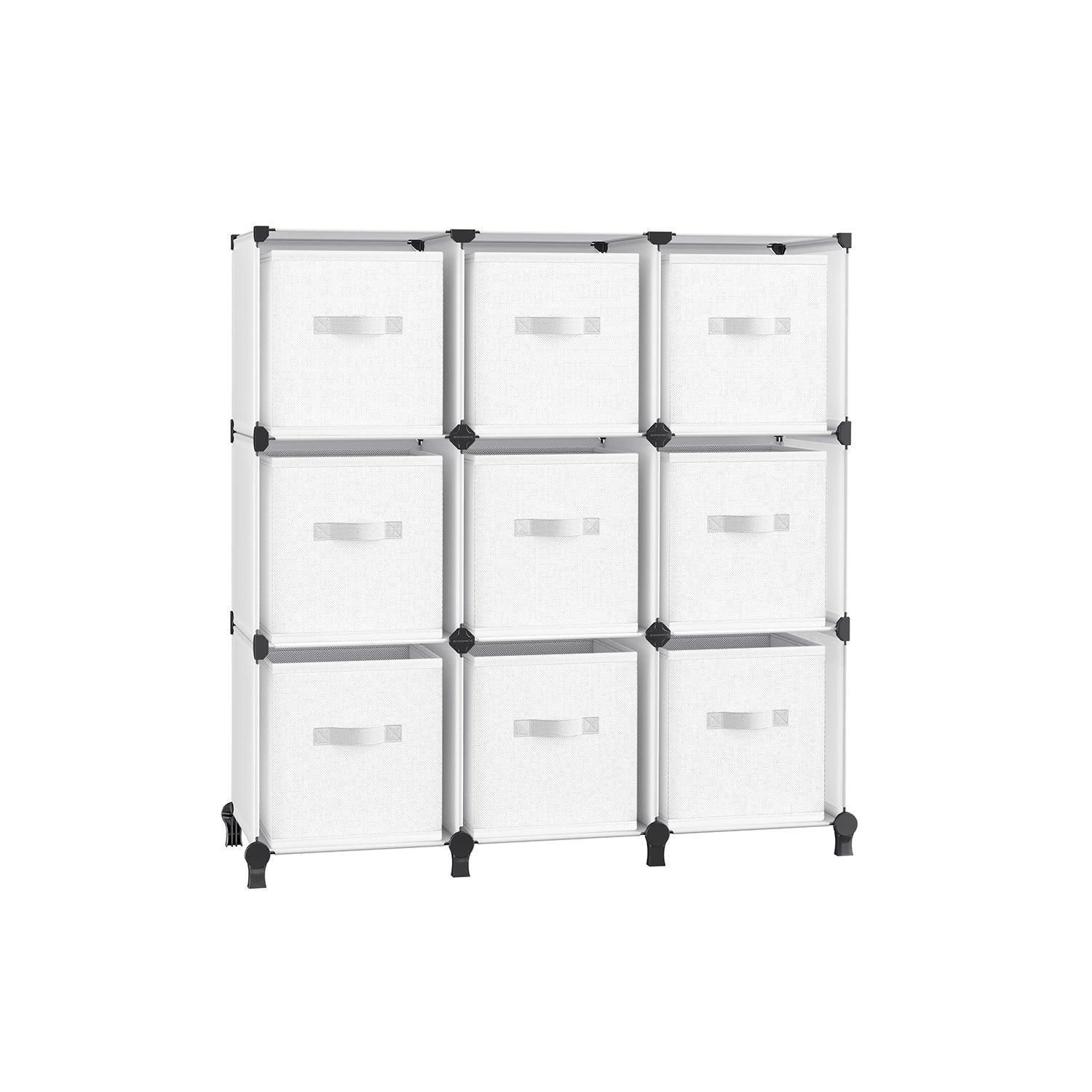 Set of 9-Cube Organizer Cloud White FredCo