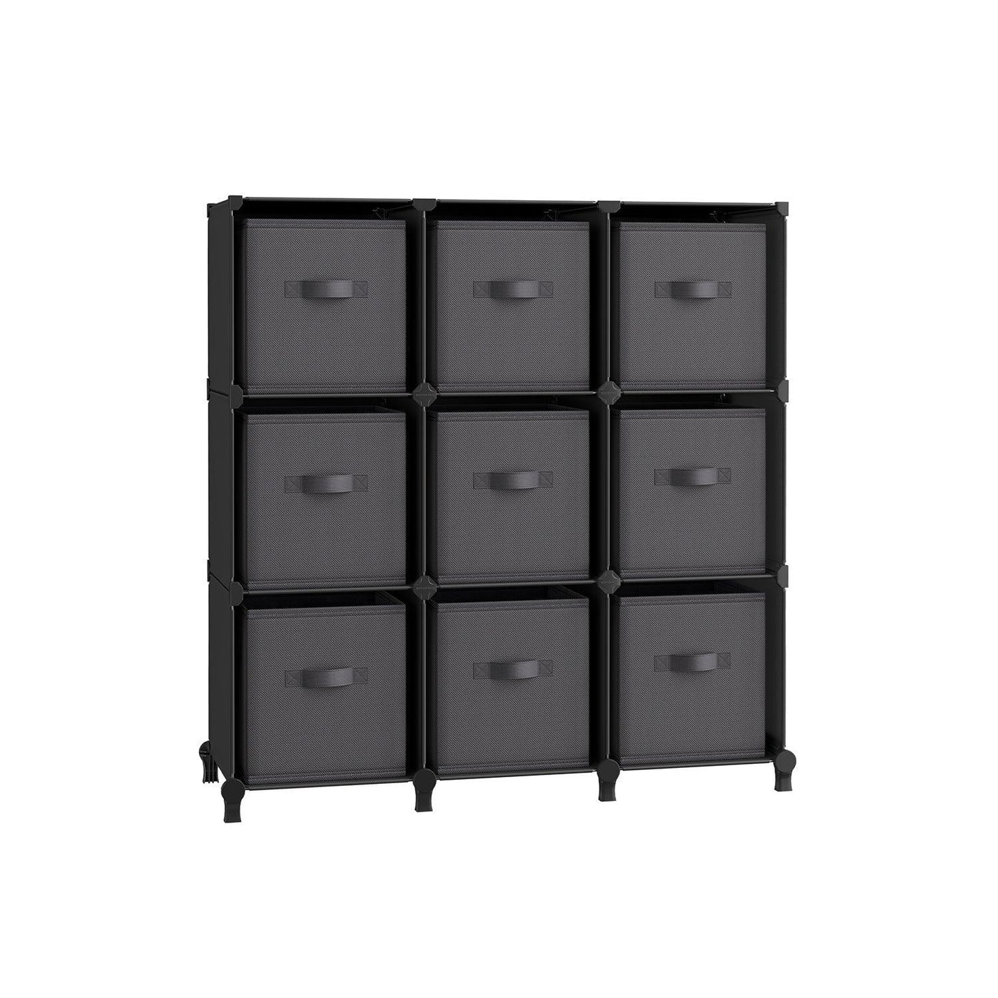 Set of 9-Cube Organizer Ink Black and Dove Gray FredCo