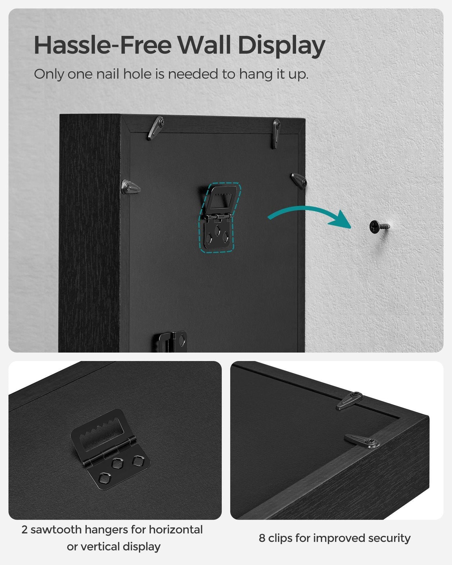 Shadow Box Frame, 8x10 Black Box Frame Display Case FredCo