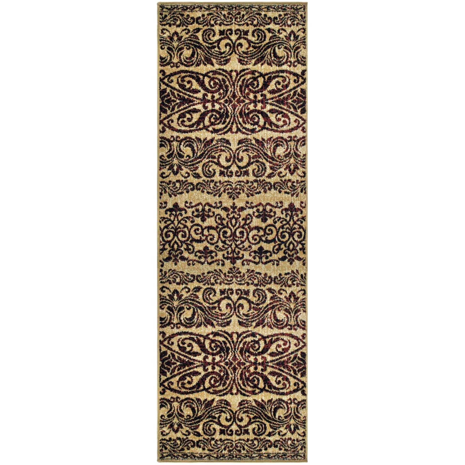 Sheffield Transitional Ornamental Scrolls Floral Rug FredCo