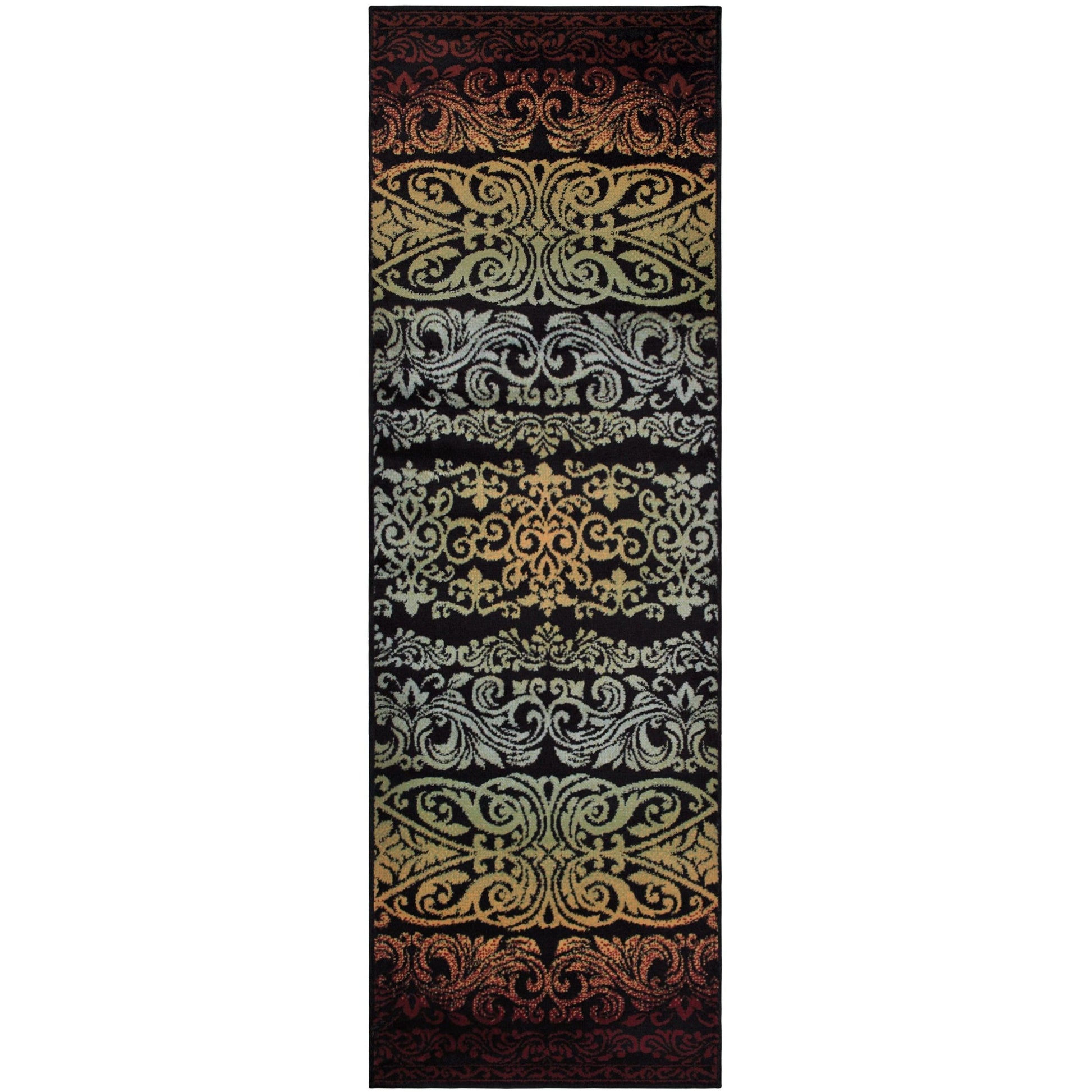 Sheffield Transitional Ornamental Scrolls Floral Rug FredCo