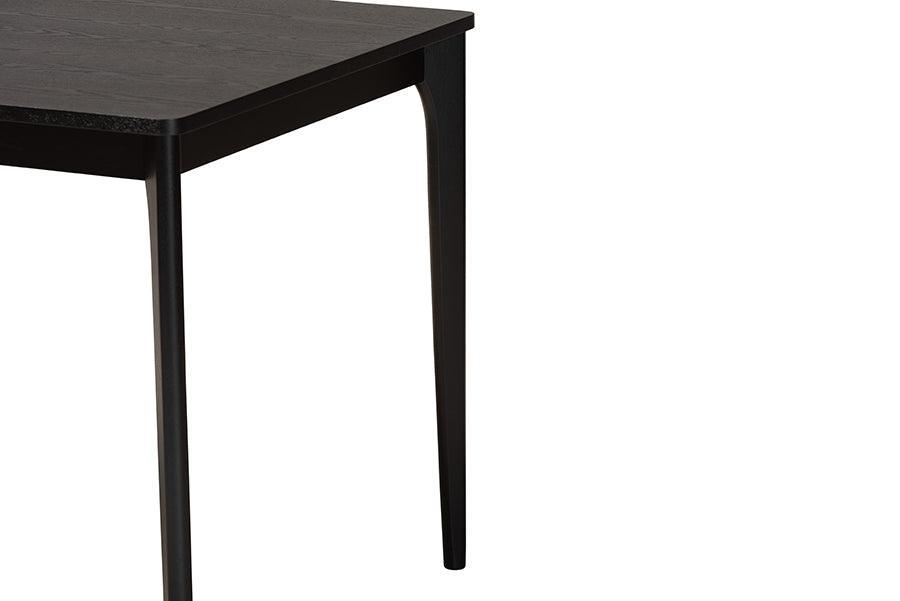 Sherwin Mid-Century Modern Black Finished Wood Dining Table FredCo
