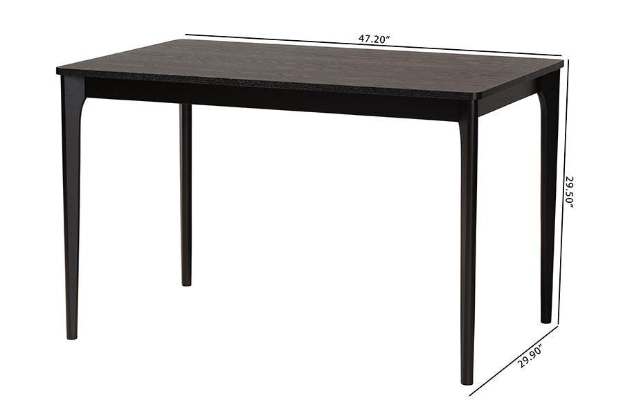 Sherwin Mid-Century Modern Black Finished Wood Dining Table FredCo