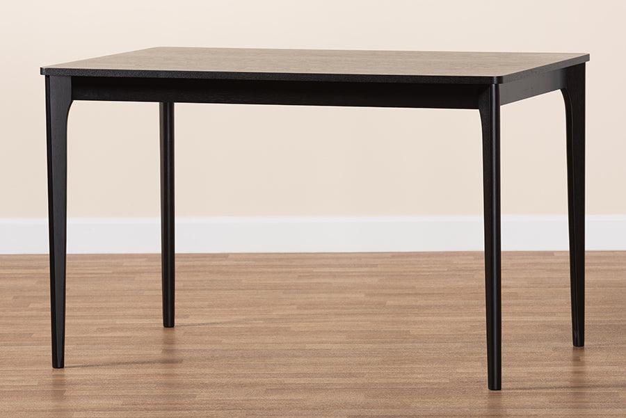 Sherwin Mid-Century Modern Black Finished Wood Dining Table FredCo