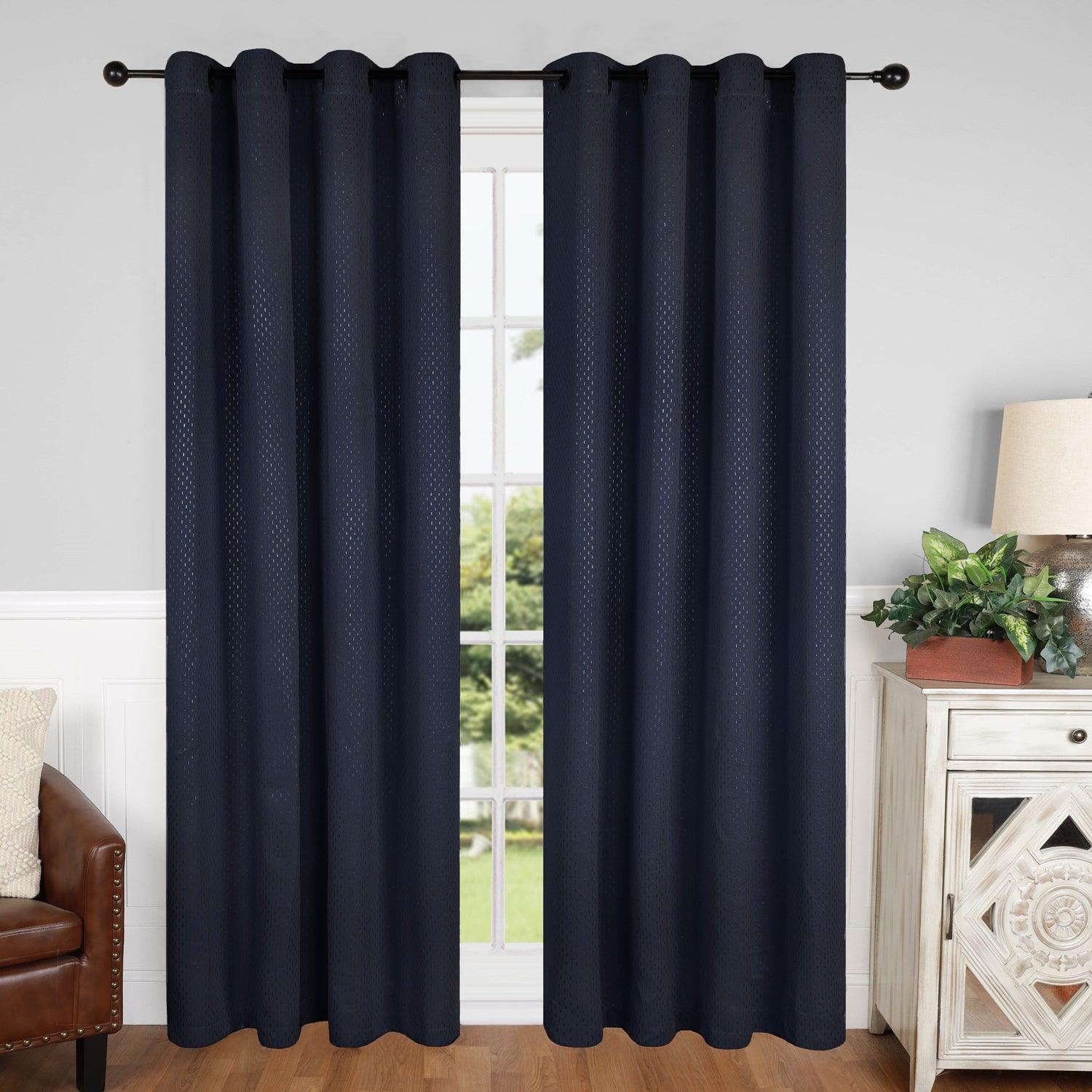 Shimmer Room Darkening Noise Reducing Thermal Blackout Curtain Set FredCo