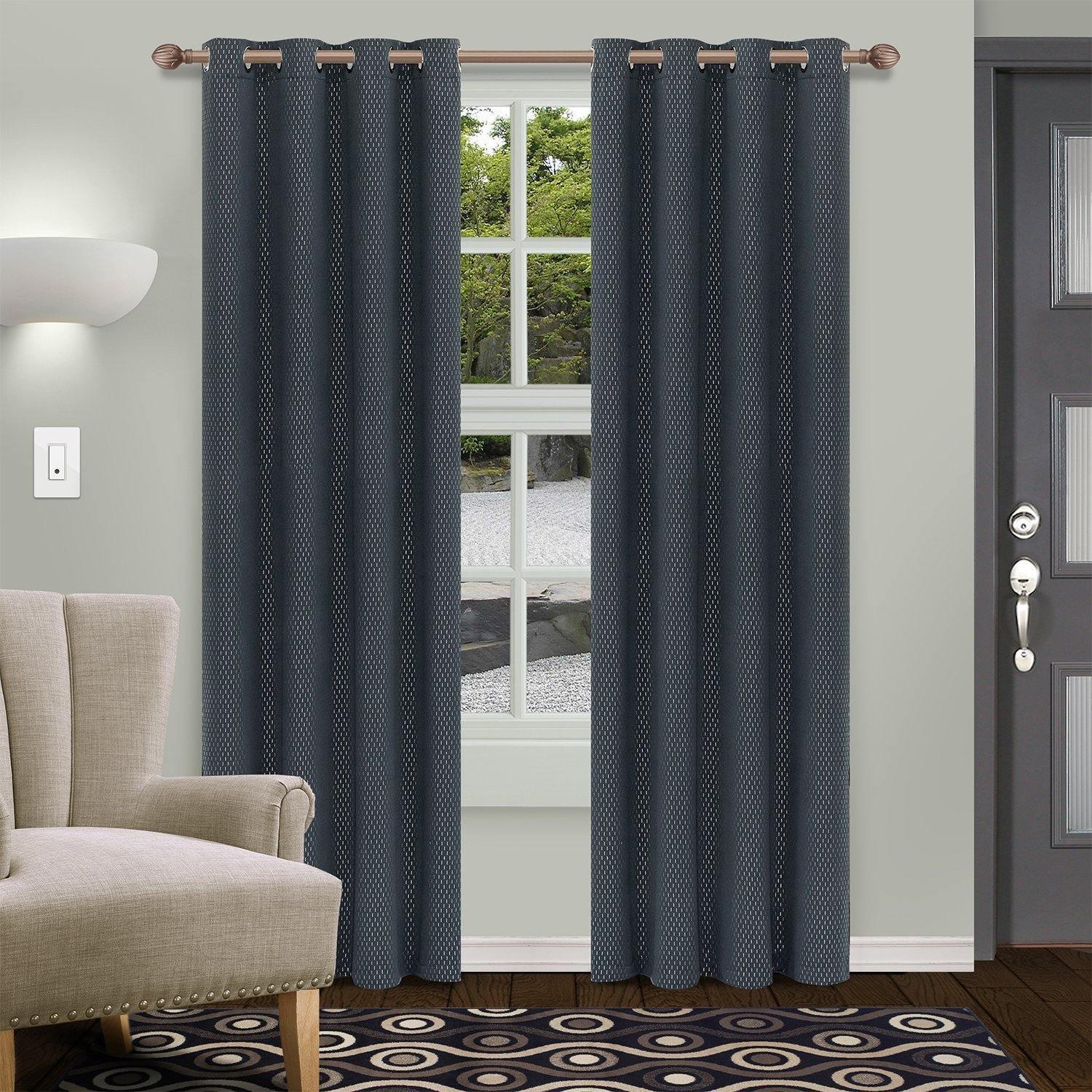 Shimmer Room Darkening Noise Reducing Thermal Blackout Curtain Set FredCo