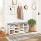 Shoe Bench Storage Cabinet White FredCo