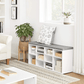 Shoe Bench Storage Cabinet White FredCo
