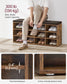 Shoe Bench with Cushion Rustic Brown and Brown FredCo