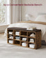 Shoe Bench with Cushion Rustic Brown and Brown FredCo