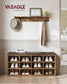 Shoe Bench with Cushion Rustic Brown and Brown FredCo