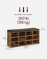 Shoe Bench with Cushion Rustic Brown and Brown FredCo