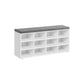 Shoe Bench with Cushion White and Gray FredCo