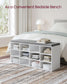 Shoe Bench with Cushion White and Gray FredCo