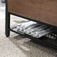 Shoe Bench with Padded Seat and Metal Shelf FredCo