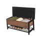 Shoe Bench with Padded Seat and Metal Shelf FredCo