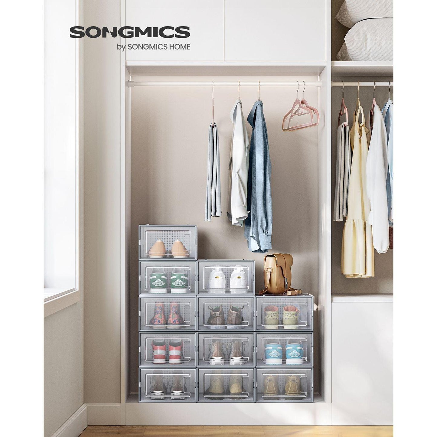 Shoe Boxes, Pack of 12 Shoe Storage Organizers FredCo