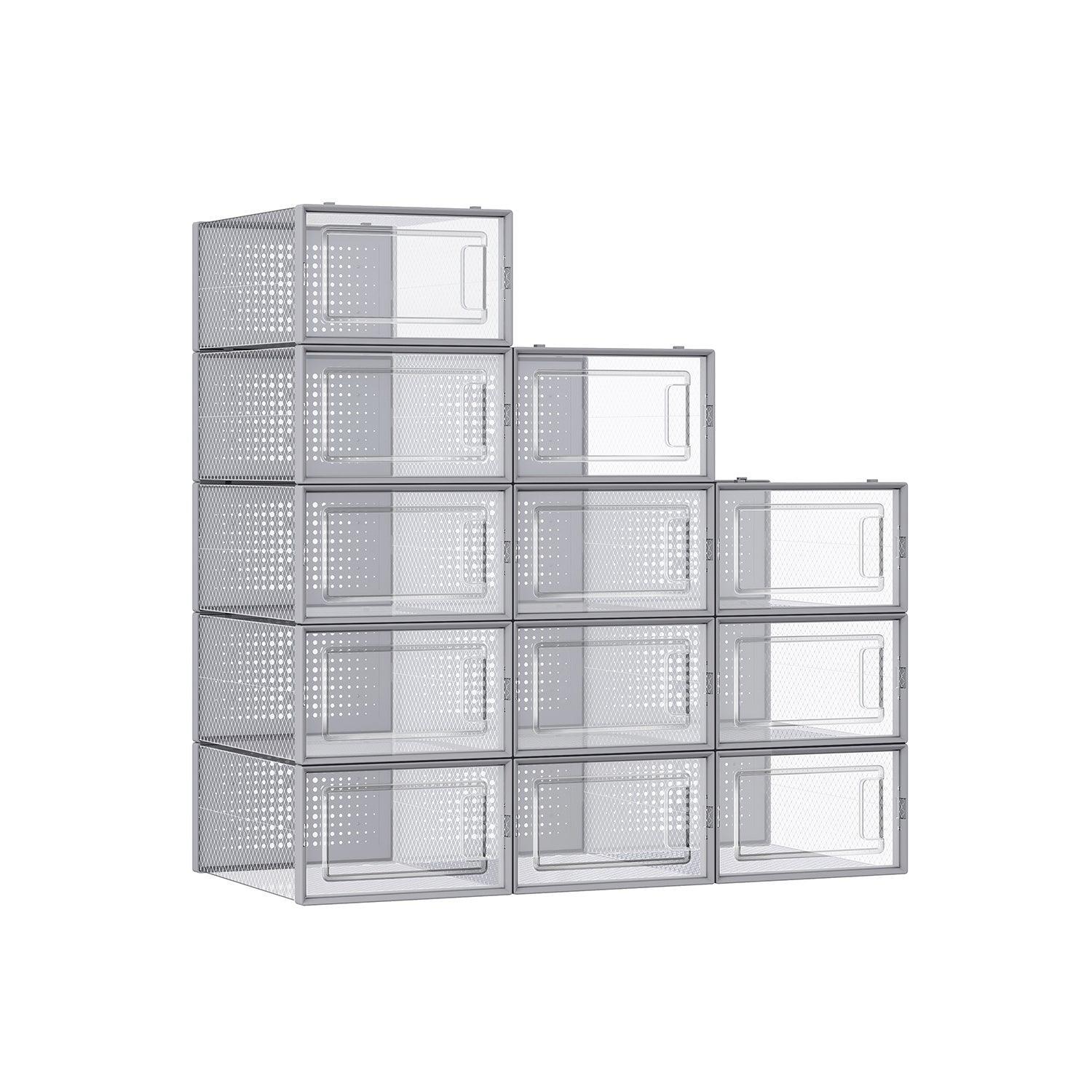 Shoe Boxes, Pack of 12 Shoe Storage Organizers FredCo